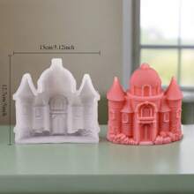 Molde de vela en forma de castillo 3D, molde con forma de casa del árbol para hacer velas, jabón de cera, decoraciones para el hogar, manualidades con moldes de silicona, moldes esenciales para entusiastas de las manualidades - Blanco - Ver 2