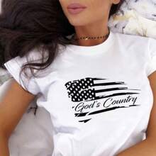 1pc Patriotic Thermal Transfer Sticker, DIY Iron-On Applique, For T-Shirt Making, Pillow Decor, Apparel Accessories And Patches