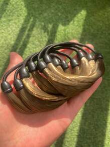 6 pièces Élastique pour Perruque Anneau de Cheveux Style Simple Corde de Cheveux Support de Queue de Cheval Accessoires de Cheveux Élégants pour Femmes et Filles, 5/4/3/2/1 pièce Convient pour usage quotidien, décontracté, sport, randonnée, yoga, fête, trajet, vacances, lavage du visage, maquillage, coiffure