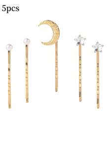 Conjunto de grampos de cabelo com strass em forma de estrela e lua, 2/5/6/7/8/18 peças, acessórios de cabelo para festas de fim de ano para mulheres