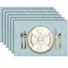 1 Stück/4 Stücke/6 Stücke hitzebeständige Platzsets, waschbare PVC gewebte Vinyl Tischsets für den Esstisch, rutschfest & fleckresistent, einfach zu reinigende Küchen-Platzsets