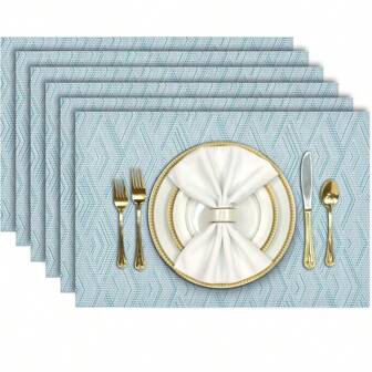 1 buc/4 buc/6 bucăți Șervețe de loc rezistente la căldură, Șervețe de masă din vinil țesute din PVC lavabile pentru masă, anti-alunecare și rezistente la pete, șervețele de bucătărie ușor de curățat