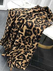 Boho 1pc Fashionable Leopard Print Batik-Style Soft Lightweight Women's Scarf Shawl, Suitable For Daily Commuting & Outdoor Wear