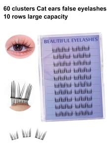 60 piezas/120 piezas de grupos de pestañas postizas C-Curl autoadhesivas, pestañas postizas sin pegamento, de diseño de alto volumen adecuadas para cualquier forma de ojo, aptas para escenario, fiesta y ocasiones festivas