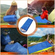 Adult Cold Weather Sleeping Bag For Big & Tall W/T Sack - For Camping Travel Bag - 藍色 - 查看 9