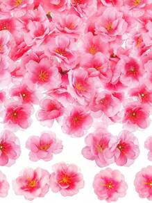 1 set de cabezas de flor de cerezo artificiales de tela de seda falsa pétalos para vestido DIY, accesorios, decoración del hogar, boda y fiesta