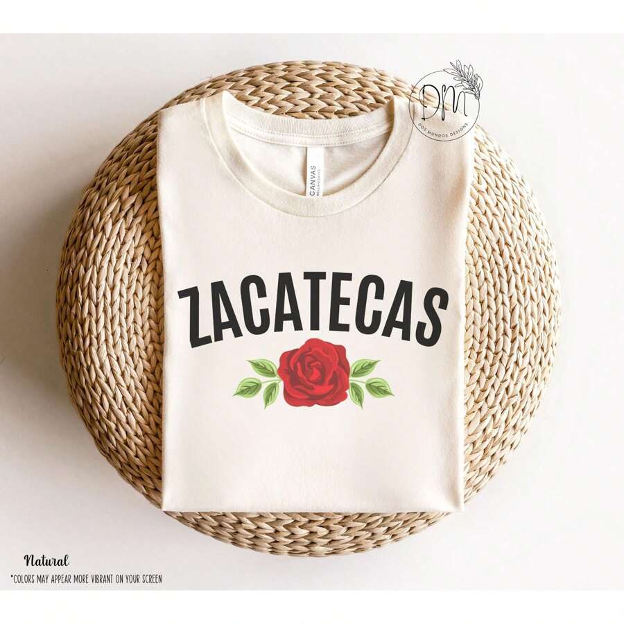 100% Cotton Zacatecas Shirt, Zacatecas Mexico, Mexican Sweatshirt, Gifts For Mexican Women Ropa Para Mujer Zacatecana Mexicana AF Mexican Girlfriend Stretched Comfortable Soft Designer Clothes Streetwear Unisex Versatile Top For Everyday Wear Casual Fashion Summer Graphic Slightly Homme Stylish For Women - 白色 - 查看 1