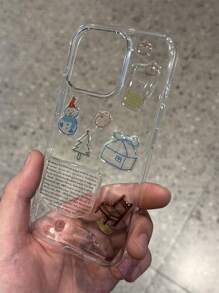 Funda de teléfono transparente compatible con iPhone 16 ProMax 15 14 13 12 11 Pro Max con ilustración de muñeco de nieve lindo y divertido para hacer manualidades, funda protectora a prueba de golpes