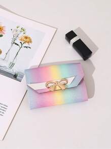 1pc Women's Colorful Printed Short Wallet Coin Purse Card Case Suitable For Daily Use And Gatherings Ideal Mother's Day Gift For Women Wallet Mini Wallet Purse Wallet Small Wallet Cute Wallet Bow Bag