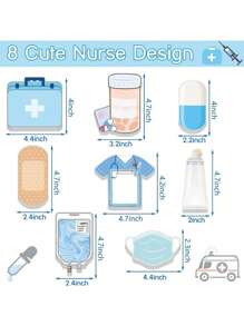 multibey 8pcs Hospital Themed Sticky Notes, Multispec Paper Memo Pads, 8 Different Designs Suitable For Hospital, Office And School - Multicolor - View 6