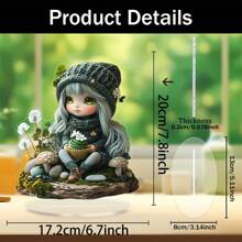 2D Flat Acrylic St Patricks Day Desktop Ornament Leprechaun Lucky Shamrock Spring Decorations For Irish Party Table Bookshelf Home Party