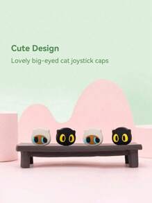 GeekShare 4 pièces de grands couvercles de boutons d'yeux de chat compatibles avec Switch/OLED/Switch Lite