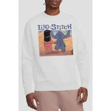 Disney Lilo & Stitch Unisex Adult Into The Sunset Sweatshirt (White)