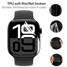 6pcs/set Transparent Water Gel Tpu Watch Screen Protectors (compatible With Apple Watches: 38mm, 40mm, 41mm, 42mm, 44mm, 45mm, 49mm)