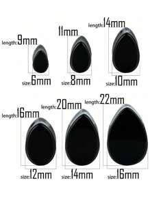 1 Pair Retro Bohemian Style Flat Teardrop Natural Stone Ear Gauges, Piercing Jewelry Suitable For Daily Wear, Christmas & Thanksgiving Gift (Please Note Size Guide When Purchasing)