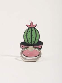 Creative Cartoon Acrylic Cactus Slouchy Desktop Finger Ring Mobile Phone Holder Stand Compatible With IPhone, Android Phone, Gift For Birthday, Family, Friends Finger Ring Holder, Phone Grip, Phone Accessories - Multicolor - View 8