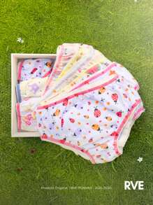 Ravvivare Night Fashion Kit 10 Calcinha Infantil Menina 100% Algodão Confortável Antialérgica Estampada Calçolinha Atacado