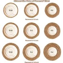 Juego de 4/6 individuales de estilo bohemio tejidos a mano, de 12 pulgadas de lino natural con diseño de ratán, adecuados para comidas y decoración del hogar - perfectos para bodas, San Valentín, Navidad y fiestas