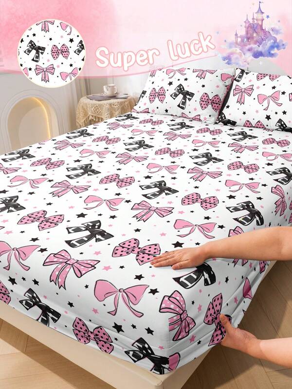 1 pieza Sábana, Ropa de cama, Sábana ajustable, Cubierta de colchón, Ropa de cama suave y cómoda para dormitorio, Colchón con estilo de princesa lindo, Cubierta de cama transpirable, Protector de colchón amigable con la piel, Hecho de tela suave y transpirable, Decoración del hogar, Cama de todos los tamaños, Para cama individual, doble, king, queen, Solo sábana ajustable, Lavable a máquina, Regalo ideal para Pascua, Para regalo del Día de la Independencia, Regalo perfecto para vacaciones