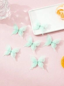 6 chiếc kẹp tóc hình bướm hai lớp ren, thích hợp dùng hàng ngày, kẹp càng cua, kẹp tóc cài đầu, đồ dùng học tập, phụ kiện tóc, phụ kiện đội đầu, ghim cài tóc. - màu xanh lá - Xem 2