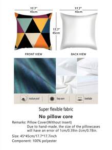 4 PIEZAS Fundas de cojín con patrón vintage, 45x45cm, diseño geométrico abstracto bohemio, con cremallera lavables, de poliéster, decoración del hogar (insertos de almohada no incluidos)