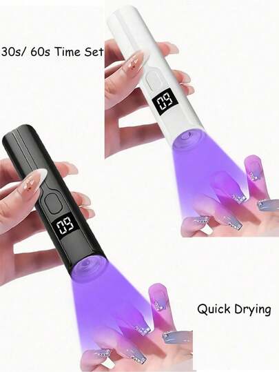 1个便携式UV LED美甲灯，手持式UV美甲灯，带1个3W灯泡，专业美甲固化灯，凝胶美甲固化灯，LED美甲灯，便携式迷你美甲烘干机，凝胶指甲油，美甲凝胶，USB手电筒，家用DIY美甲工具，送给女孩的最佳礼物