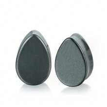 1 Pair Retro Bohemian Style Flat Teardrop Natural Stone Ear Gauges, Piercing Jewelry Suitable For Daily Wear, Christmas & Thanksgiving Gift (Please Note Size Guide When Purchasing)