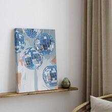 1pc Canvas Print Art Fashion Blue Disco Party Poster Picture Print Craft Canvas Decor Framed Ready To Hang.