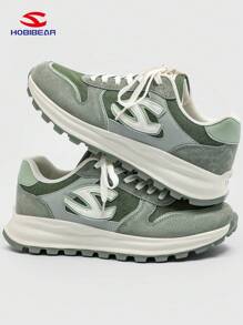 HOBIBEAR Comfortable Minimalist Men's Sports Shoes, Lace-Up Fashionable Athletic Casual Shoes, Mountain Hiking Shoes - Gray Green - View 4