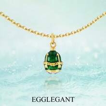 EGGLEGANT 1 pieza Delicado colgante de huevo esmaltado, collar con colgante simple, joyería para mujeres para uso diario, regalo de Pascua o aniversario