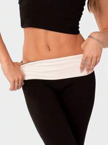 Coquette Cute Flare Bell Bottom Y2k Pants For Women Fold Over Leggings Slim Fit Yoga Pants Y2k Joggers Streetwear - 黑色 - 查看 6