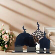 3pcs Star Moon Tabletop Decoration, White&Black Acrylic Bohemian Decor, Exquisite Temple Design Display Stand Ornaments, Reflection Surface, Black &White, No Power Required, For Bedroom, Romantic Wedding, Birthday Party, Patio Lawn, New Year's, Festival, Restaurant, Show, Office, Yoga Studio & Patio Accessory, Rama Decorations Gifts, Indoor Outdoor Home Garden Party Supplies Graduation E-I-D