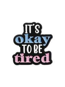 1pc Inspiring English Slogan Accessory Brooch, Seeking Help Is Okay, Geometric Black Heart Shape - Multicolor - View 9