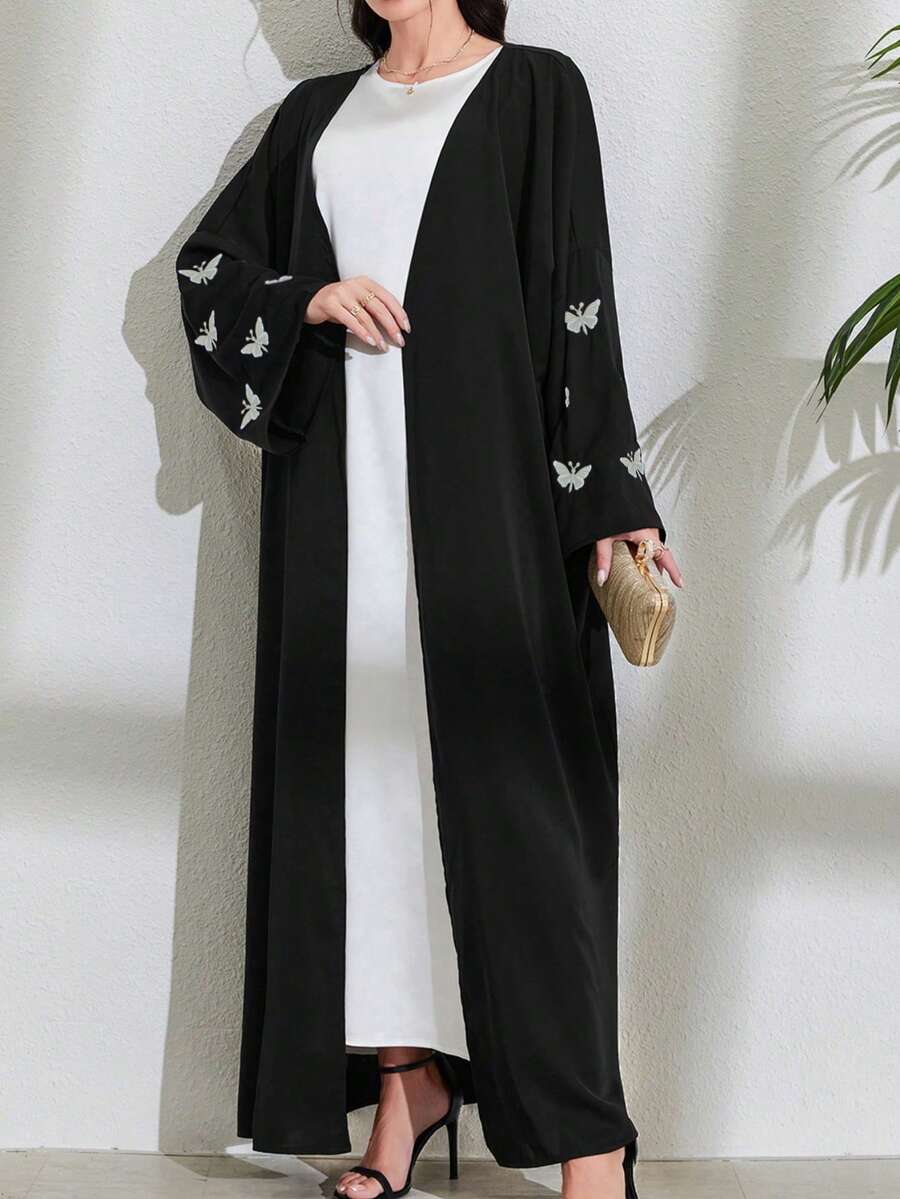 女士简约阿拉伯刺绣长袍连衣裙，端庄休闲春季款 - 蒙特內金 - 查看 1