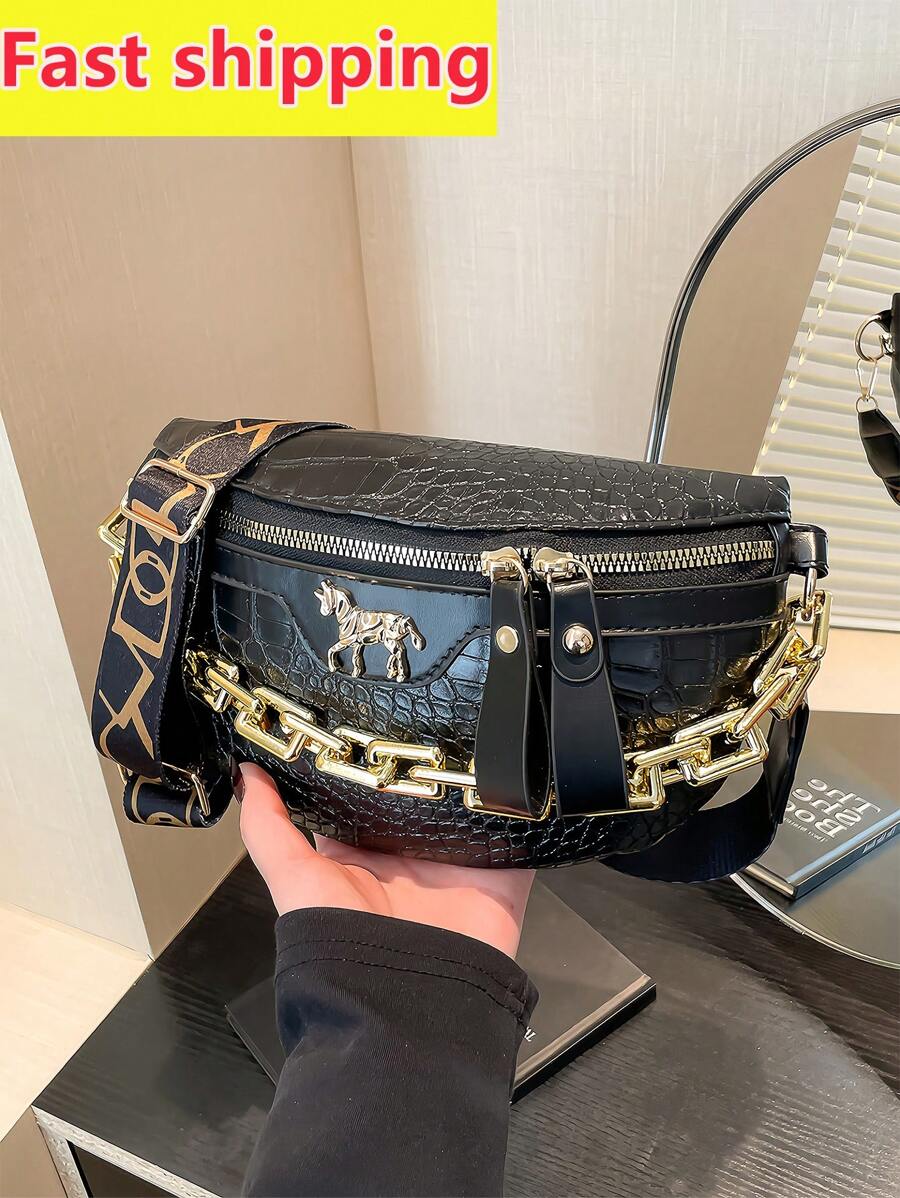 New Fashion Crocodile Pattern Shoulder & Hand Bag - Multicolor - View 1