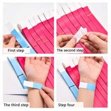 100/500pcs Tyvek Disposable Luminous Paper Bracelet - Tear-Resistant ID Bracelet, Adjustable For Party, Amusement Park, Festival, Concert Entry, Suitable For Valentine's Day, Halloween, Christmas