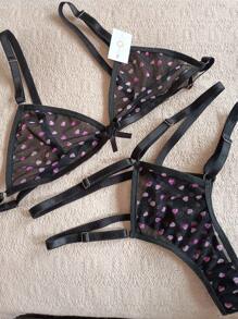 Strappy Tuli Lingerie Set - Hồng - Xem 1