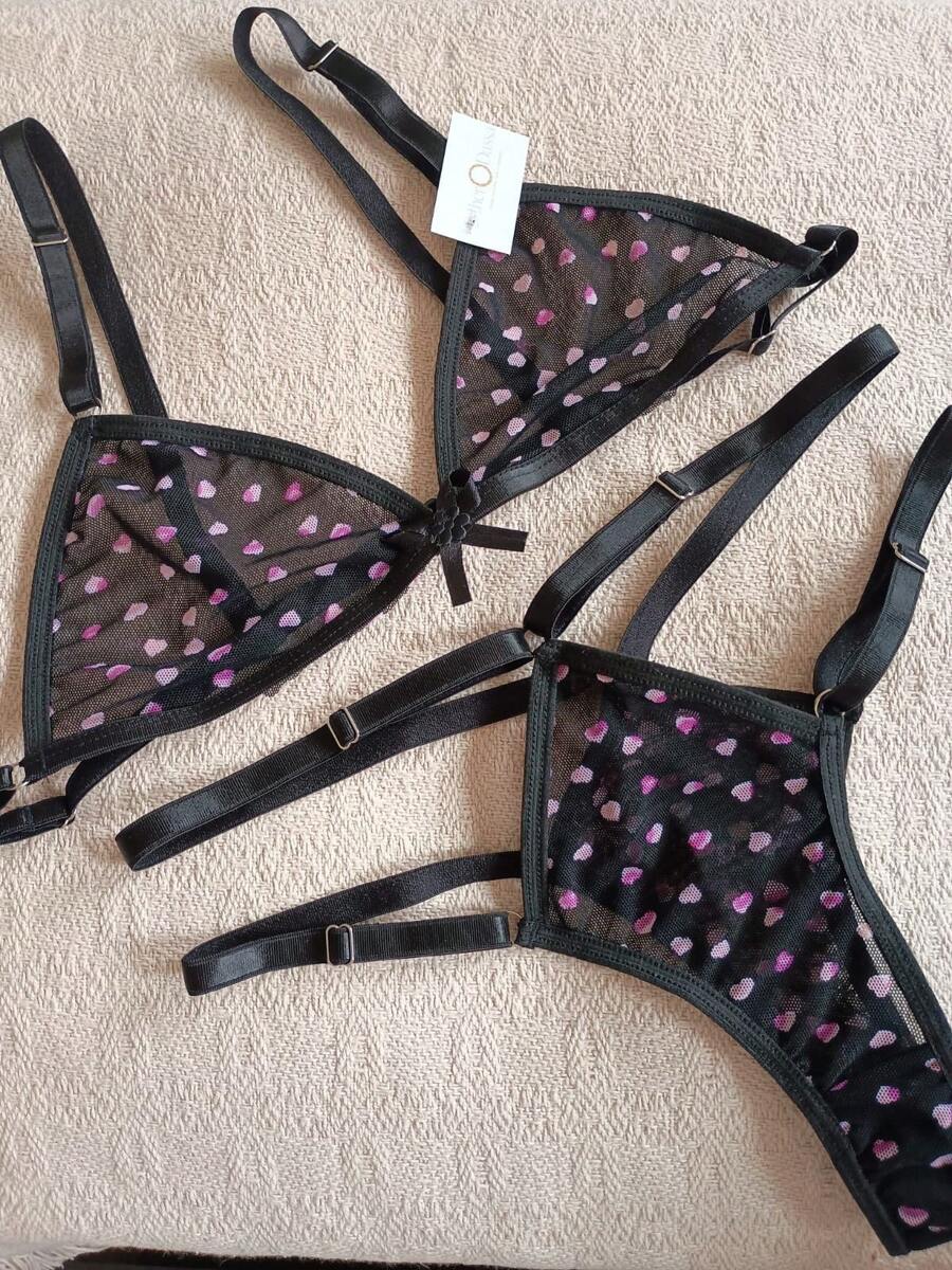 Strappy Tuli Lingerie Set - Hồng - Xem 1