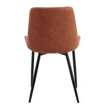 Brown Leathaire Dining Chairs Set Of 2 Mid-Century Modern Leathaire Chairs Kitchen Living Room Armless Side Chair With Metal Legs Set Of 2 - Brown + Faux Leather + Foam as pic - View 11