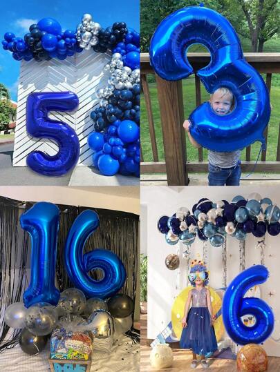 1pc - 40 Inch Navy Blue Number Balloon, Giant Large Dark Blue Helium Foil Balloon, Blue Birthday Balloon, Men's Birthday Decoration, Graduation Decoration Anniversary Celebration