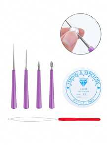 6/4/1pc Set Jewelry Making Tools Needle Shaped Artificial Diamond Scissors Kit, Bead Hole Magnifying Rod Lightning Needle, Beaded Threading Device, 0.5mm Crystal Stretch Line DIY Jewelry Processing Tools For Glass Plastic Metal Wood Beads And Making ( Necklaces, Bracelets, Anchors, Etc. DIY Jewelry Accessories )