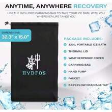 Hydros Portable Ice Bath Tub Insulated 3 Layers 320L Capacity 29.5" Diameter New