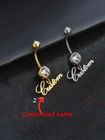 Eendelig mode-sieraad met aangepaste naam, sexy navelpiercing, navelring, gepersonaliseerde letterliefdeshanger, synthetische zirkonia-sieraden, thuisfeestcadeau voor vriendin of geliefde, verjaardagscadeau, Valentijnsdagcadeau, goud, zilver, stijlvol, kleurrijk, vintage, unisex, hipster, eenvoudig, casual, op maat gemaakt, gepersonaliseerd, uniek, ideale cadeaus voor hem, ideale cadeaus voor haar, haar, vriend, vriendin, vader, moeder, familie, vrienden, voor jubilea, voor verjaardagen, voor afstuderen, voor gala, voor feest, sieraden voor vrouwen, elegante outfit