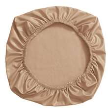 Funda de asiento de silla de cuero PU, elástica, 38-52cm, para hogar, oficina, hotel, protector de asiento de comedor - Caqui - Ver 2