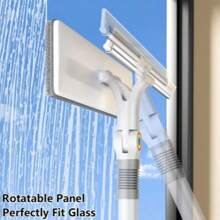 Joybos® 1pc 52.95inch Glass Cleaning Brush With Long-Handled, 2-In-1 Double-Sided Stick Window Cleaner Squeegee Kit, Reusable, Effortless, No Power Needed, Window Cleaning Without A Ladder, Cleaning For Glass, Walls, Floors, And Outdoor Surfaces - White - View 5