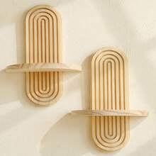1pc Simia Wall Mounted Bookshelf/Wall Storage Rack/Boho Style Display Rack/Pine Hanging Rack Room Decors Garden Decor Wedding Decor Home Decors