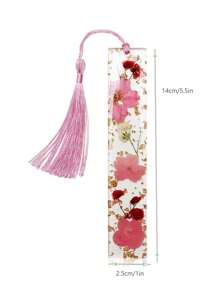 1pc/2pcs Book Marks/Book Press For Book Lover ,Christmas Present Dried Flower Bookmarks With Tassels, Bookmarks For Women, Durable Handmade Dried Flower Resin Bookmarks, Pretty And Increase Reading Interest,Gifts For Book Lovers, Student Prize, School Supplies Random Patterns