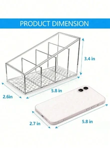 Home Desktop Storage Box For Tea Bags And Cosmetics, Remote Control Stand, Transparent Refrigerator Storage Basket,Compartment Storage Box