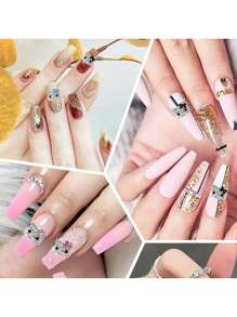 Sanrio 30pcs 3D Alloy Kitty Cat Kawaii Nail Designer Charm,30PCS Cute Kitty Cat Cartoon Nail Art Crystal Rhinestone DIY Metal Nail Stone,Nail Charm Gifts For Women Girls