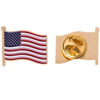 美国翻领别针美国国家金属珐琅纪念帽子男士女士爱国美国（挥舞旗帜）
